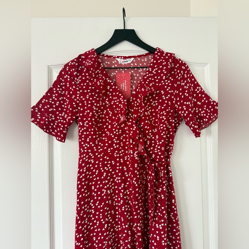 NWT - Pat Pat - Mommy and Me Red Dress with White Hearts - Size Small - Picture 13 of 16